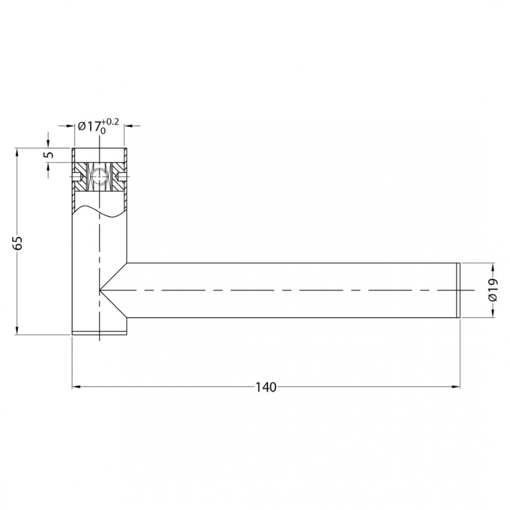 Impresso Alton deurkruk modulair - 140 x 19 x 65 mm - RVS