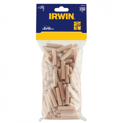 Irwin houten deuvels Ø8 mm. Inhoud 150 stuks.