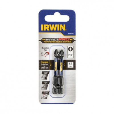Irwin bits Pozidrive PZ2 Impact Pro 57mm, 2 stuks - IW6061401