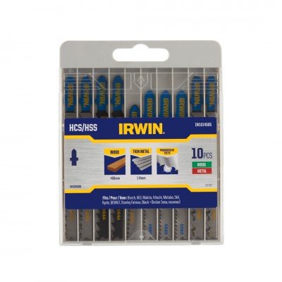 Irwin Pro decoupeerzaagbladenset T-aansluiting voor hout / metaal - 10-delig