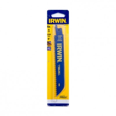 Irwin reciprozaagblad voor hout, 606R 150mm 6TPI, 5 stuks