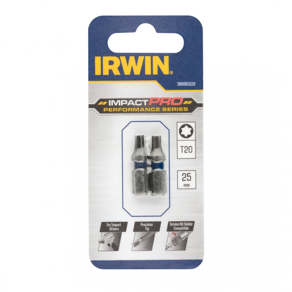 Irwin schroefbit impact pro T20 25 mm 2 stuks