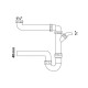Kirchhoff ruimtebesparende buissifon voor spoelbak wit 1 1/2 x 40 mm met 3/4 toestelaansluiting