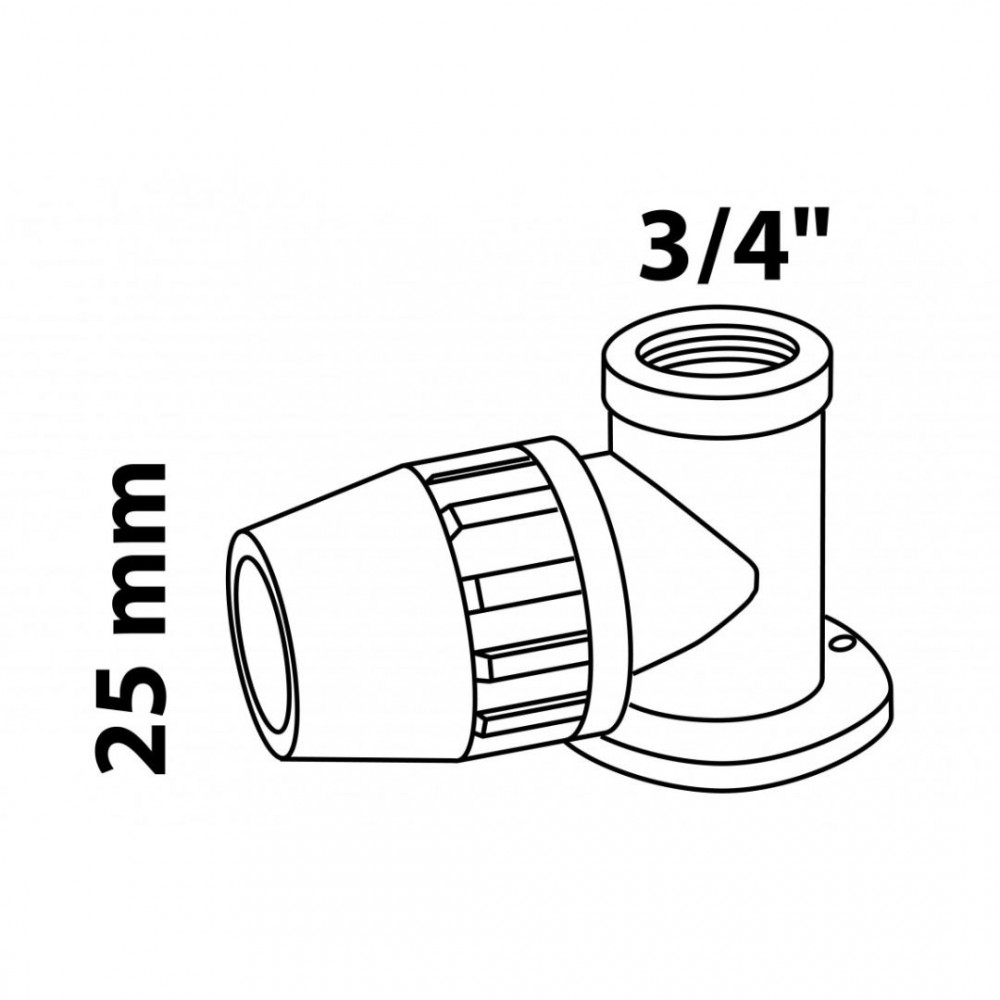 Tyleen PP wandplaat, 25 mm x 3/4 binnendraad knelfitting voor tyleen/socarex