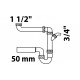 Kirchhoff ruimtebesparende buissifon voor spoelbak wit 1 1/ x 50 mm met 3/4 toestelaansluiting