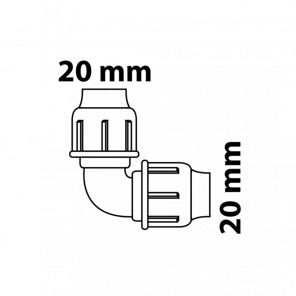 Kirchhoff PP knie 90, 20 mm, knelfitting voor tyleen/socarex  