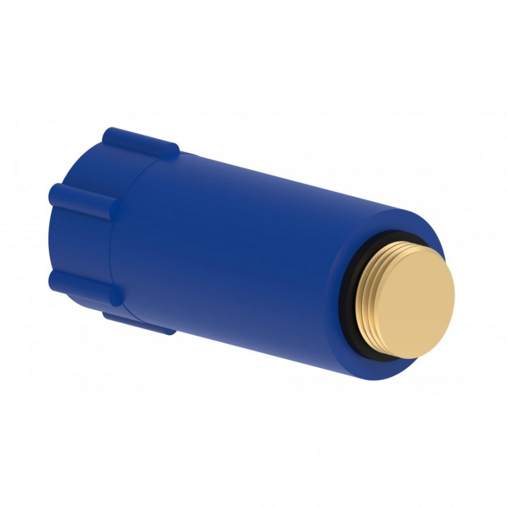 Kirchhoff universele specieplug, kunststof, blauw, 1/2, met messing schroefdraad
