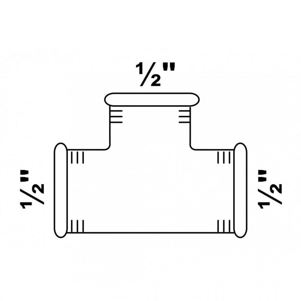 MALLEABLE T-STUK 1/2\\XBI