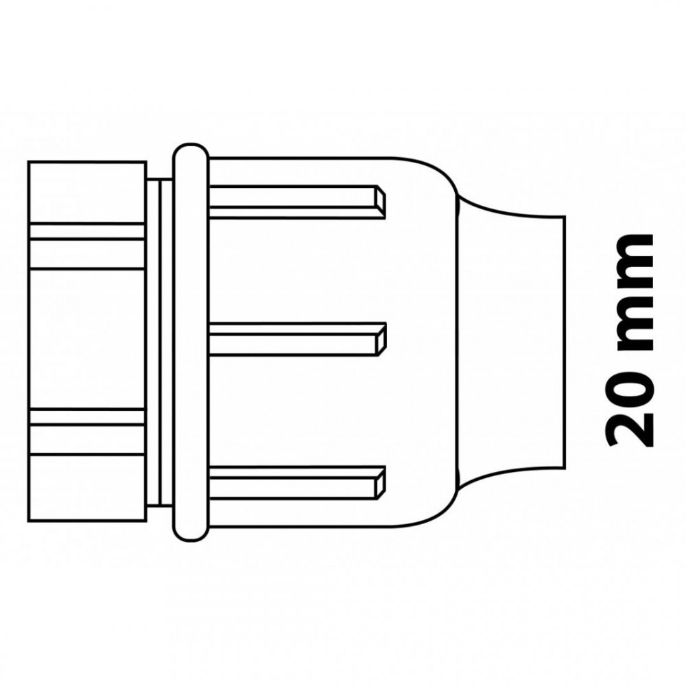 Tyleeen PP eindstuk, 20 mm, knelfitting voor tyleen/socarex