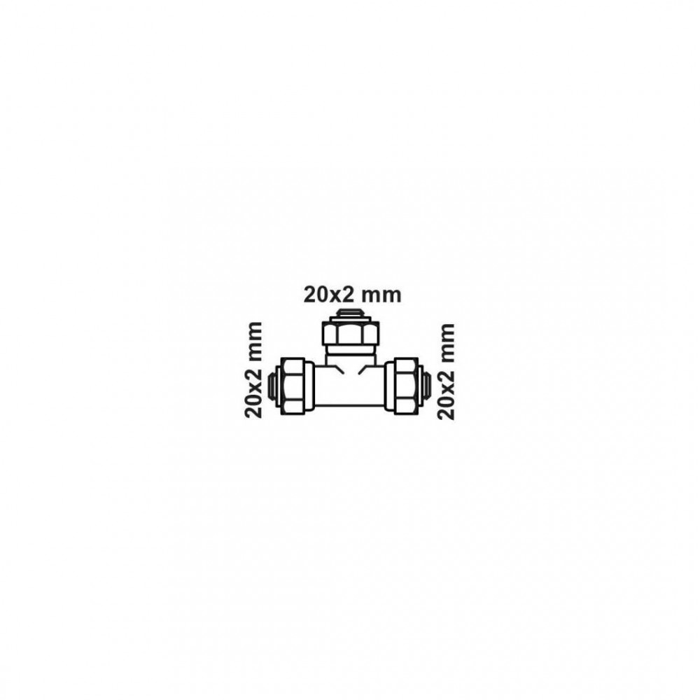 Kirchhoff MS T-stuk, blanco, 20 mm, knelfitting voor meerlagen buis