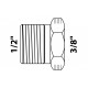 Kirchhoff messing verloopring 1/2 buitendraad x 3/8 binnendraad