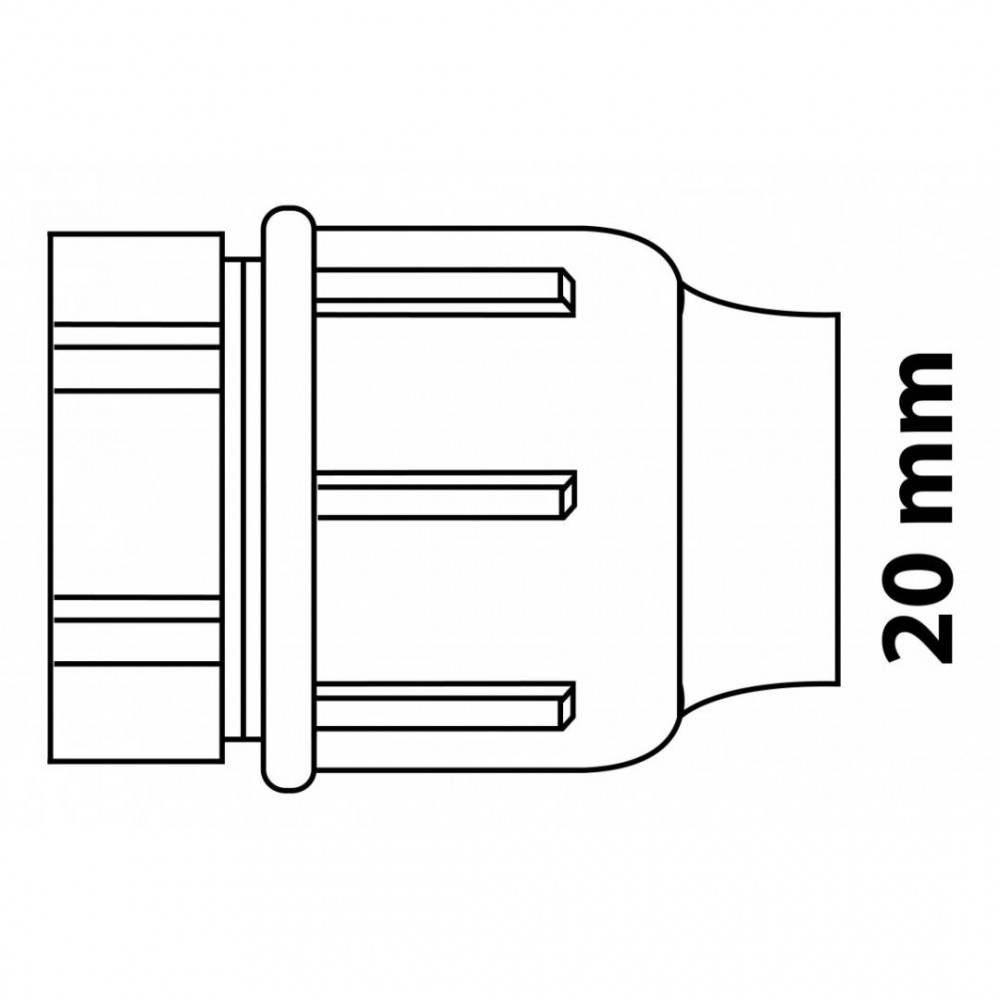 Kirchhoff PP eindstuk, 20 mm, knelfitting voor tyleen/socarex