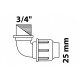 PP knie 90 25 mm x 3/4BI knelfitting voor tyleen/socarex