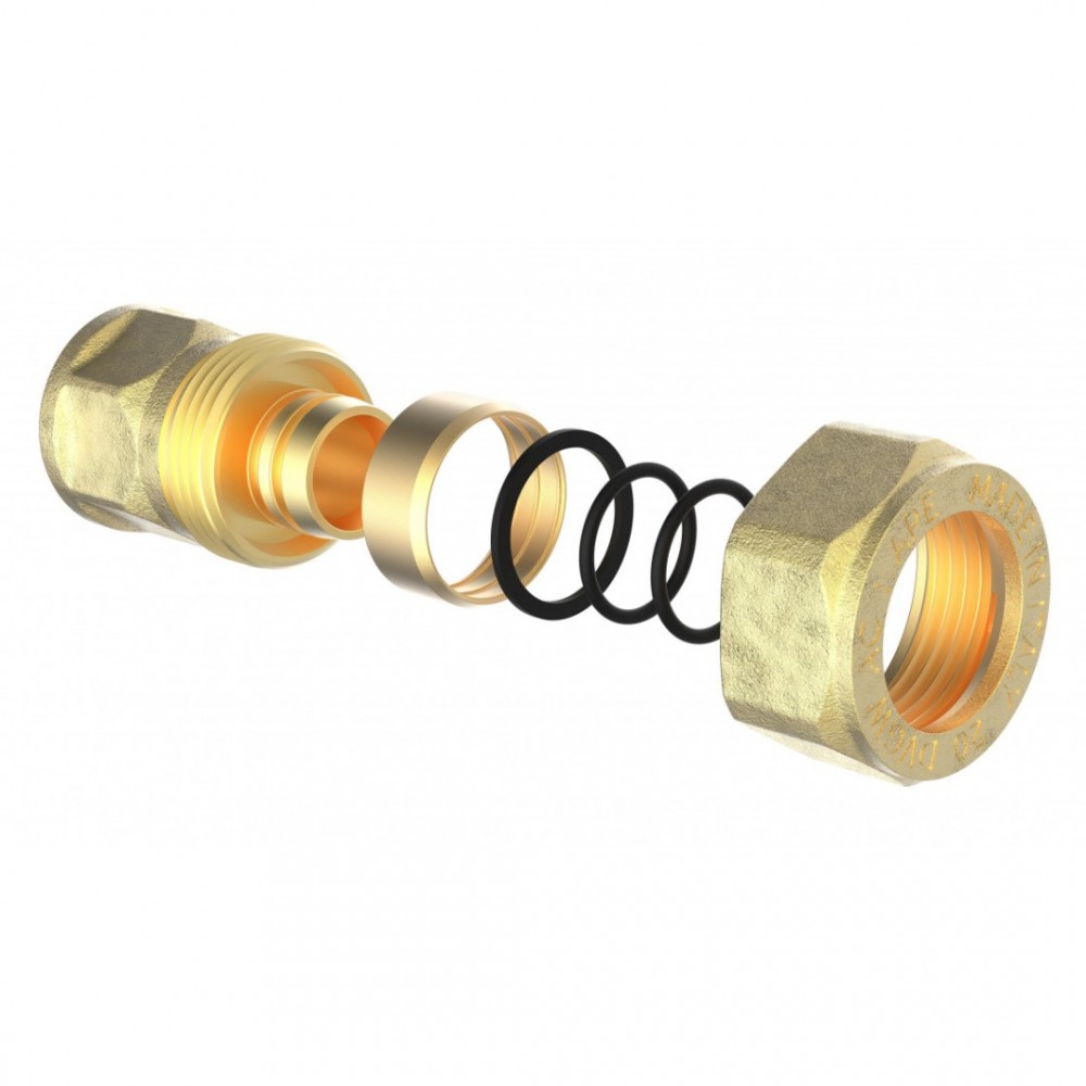 Kirchhoff MS overgangsstuk, blanco, 26 mm x 3/4"BI, knelfitting voor meerlagen buis