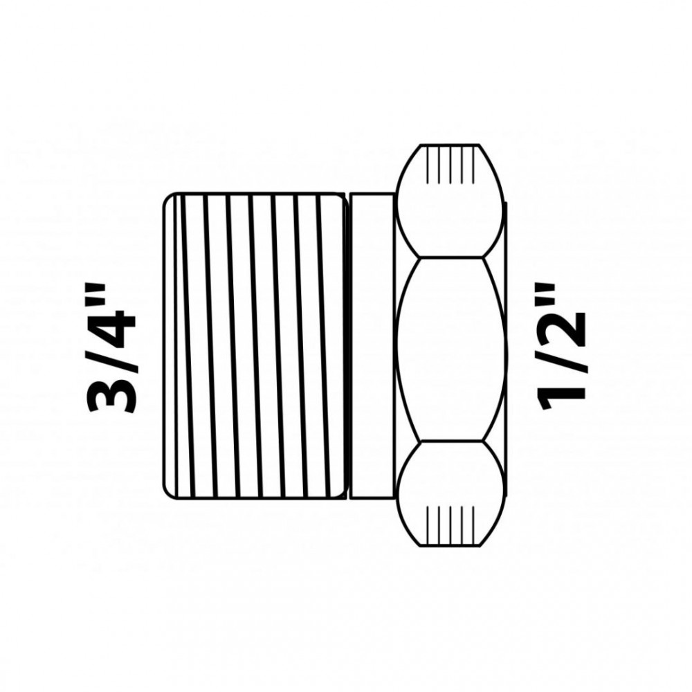 Kirchhoff messing verloopring 3/4 buitendraad x 1/2 binnendraad