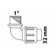 Kirchhoff PP knie 90°, 32 mm x 1BI, knelfitting voor tyleen/socarex