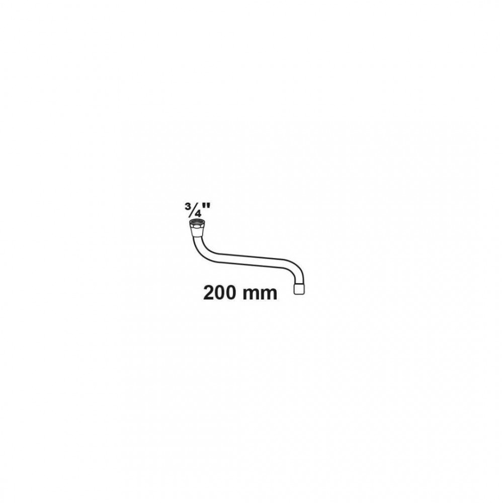 Kirchhoff onderuitloop 3/4 binnendraad 20cm chroom