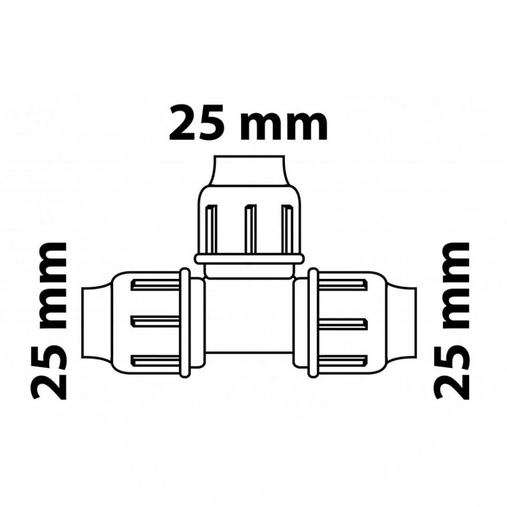 Kirchhoff PP T-stuk, 25 mm, knelfitting voor tyleen/socarex