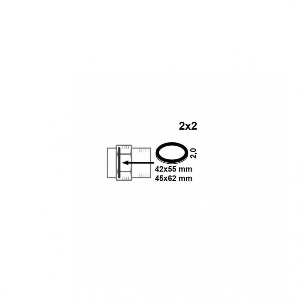 Kirchhoff fitting pakking, HD-vezel, 42 x 55 x 2/46 x 62 x 2 mm, voor 1 1/4 en 1 1/2 (2x2)