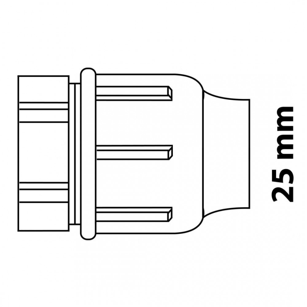 Kirchhoff PP eindstuk, 25 mm, knelfitting voor tyleen/socarex