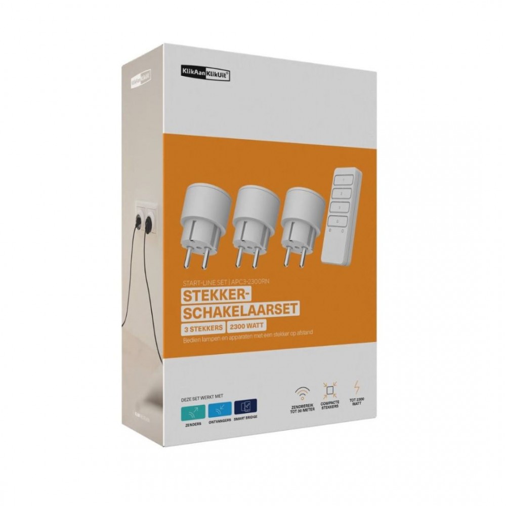 KlikAanKlikUit draadloze stekkerschakelaarset 2300W APC3-2300RN Wit
