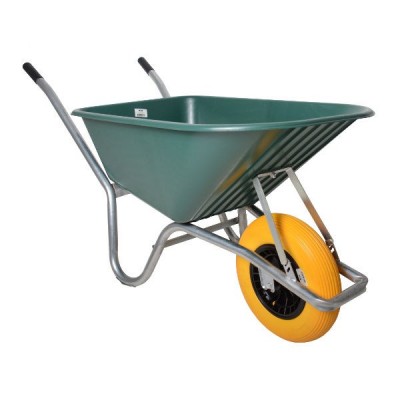 MM kruiwagen rondneus kunststof 85 liter groen (gemonteerd)