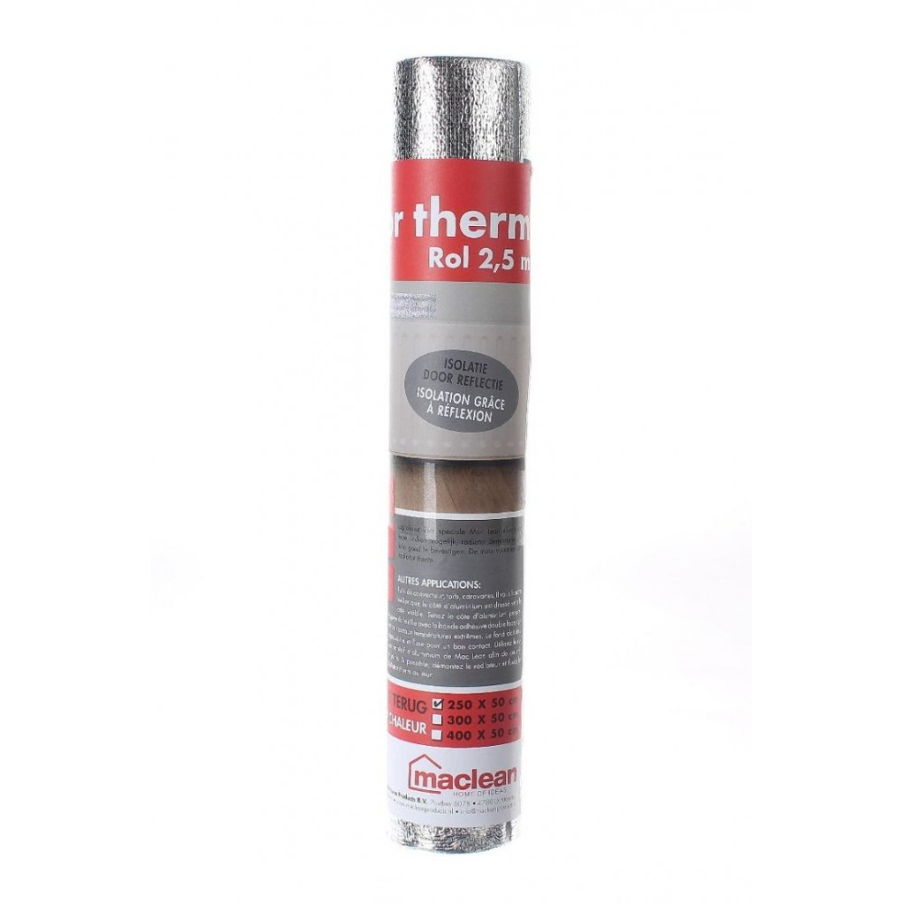 Radiatorfolie therm zilver ROL 50cm x 2,5m