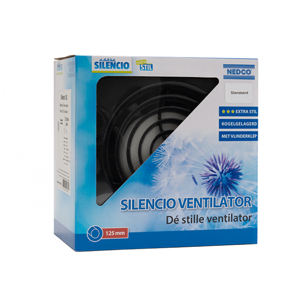Nedco Silencio Inbouw ventilator ø125mm - Zwart