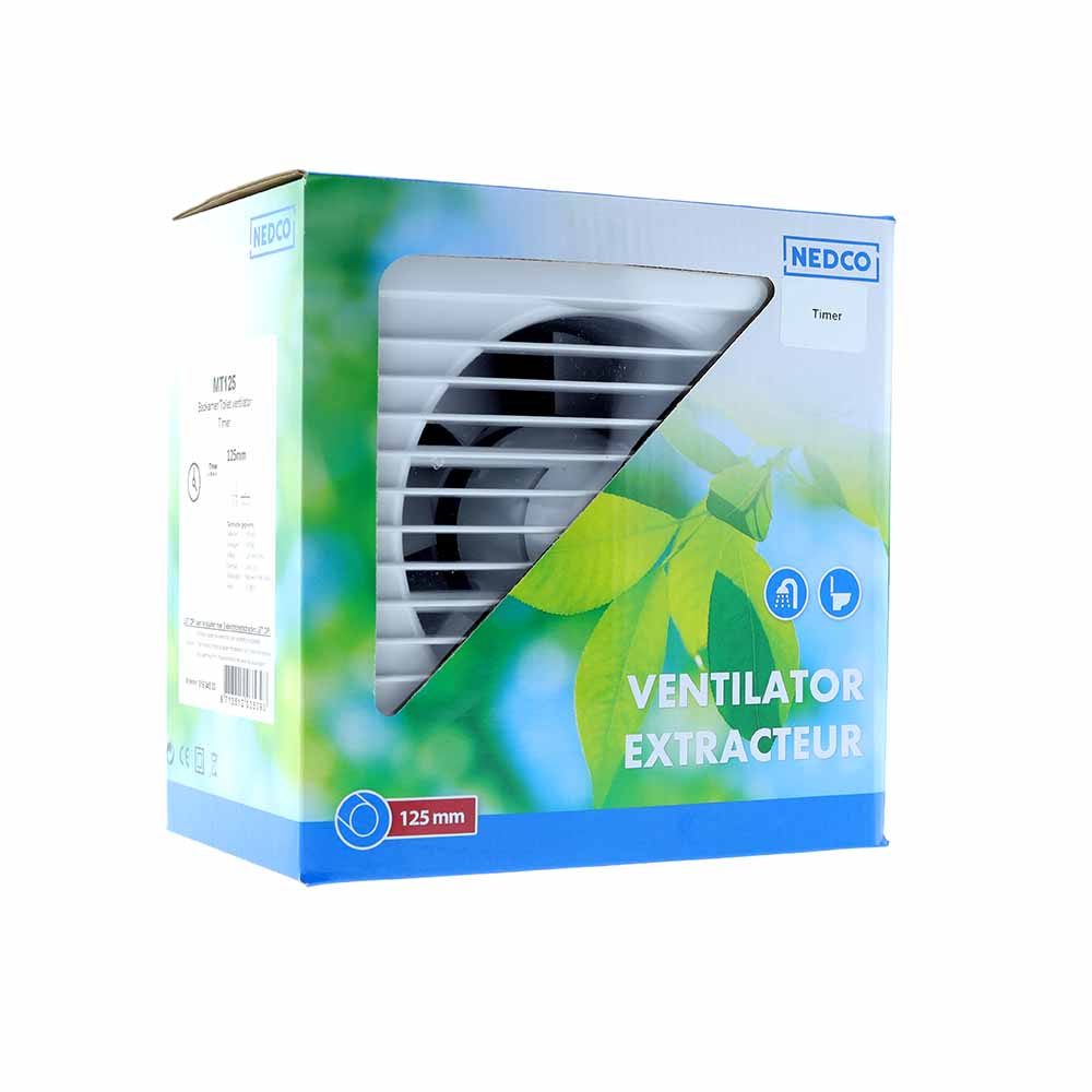 Nedco Badkamer-/ toiletventilator MT 125 wit
