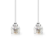 Nedis Telecomkabel RJ11 Male Plat Goud Verguld 10 meter Wit