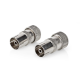 Nedis IEC (Coax) Connector Recht Female Vernikkeld Metaal Zilver 2 Stuks