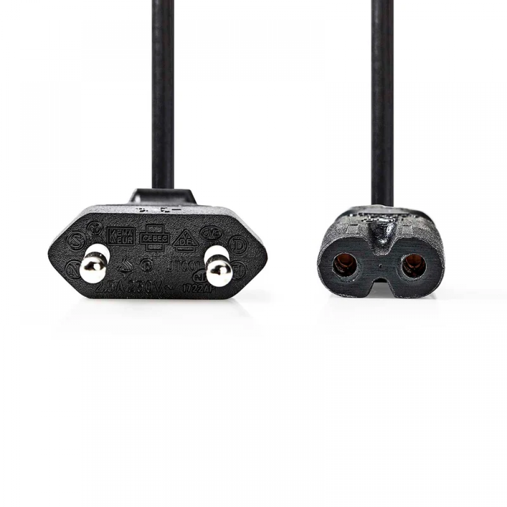 Nedis Stroomkabel Euro Male - IEC-320-C7 - Recht - 2 meter Nedis Stroomkabel Euro Male - IEC-320-C7 - Recht - 2 meter