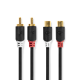 Nedis Stereo-Audiokabel 2x RCA Male 2x RCA Female Verguld 2.00 m Rond Antraciet