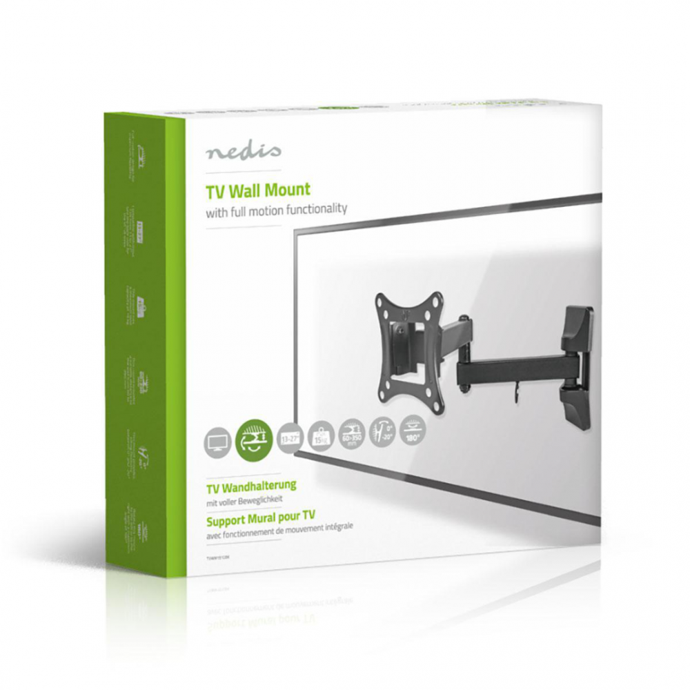 Nedis Draai- en Kantelbare TV-Muurbeugel 13 - 27 Maximaal schermgewicht 15 kg