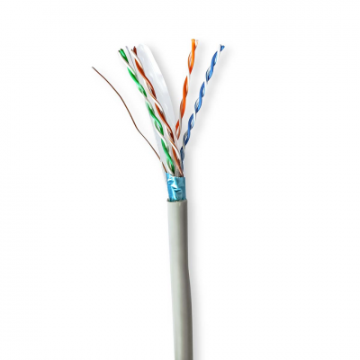 Netwerk Kabel Rol - CAT6 - Solid - F/UTP - CCA - Binnenshuis - Rond - PVC - Grijs (per meter)