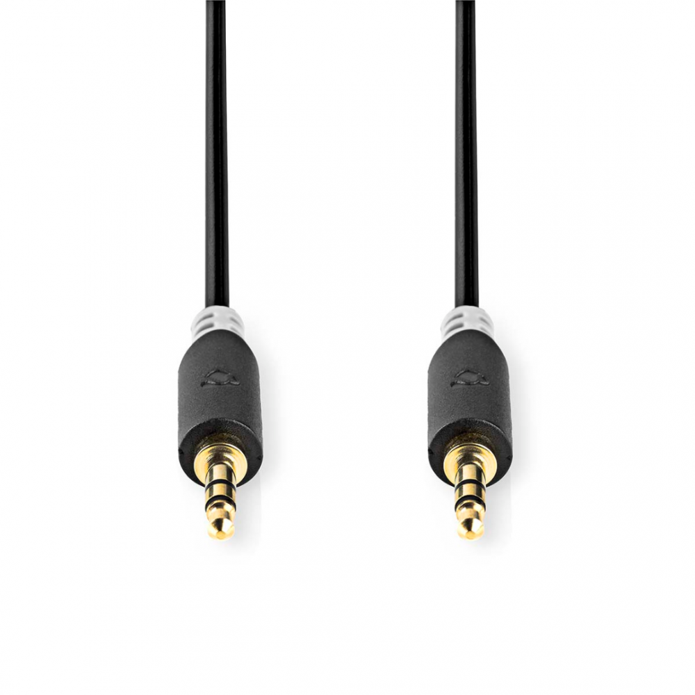 Nedis Stereo-Audiokabel 3,5 mm Male Verguld 2 m Rond Antraciet