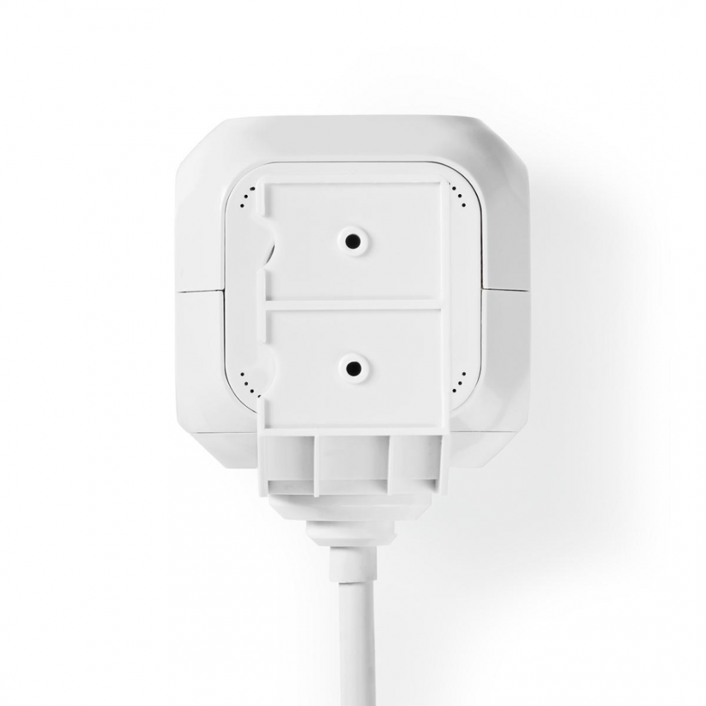 Stekkerdoos kubus Randaarde stekker en USB 1.5 meter wit Stekkerdoos kubus Randaarde stekker en USB 1.5 meter wit