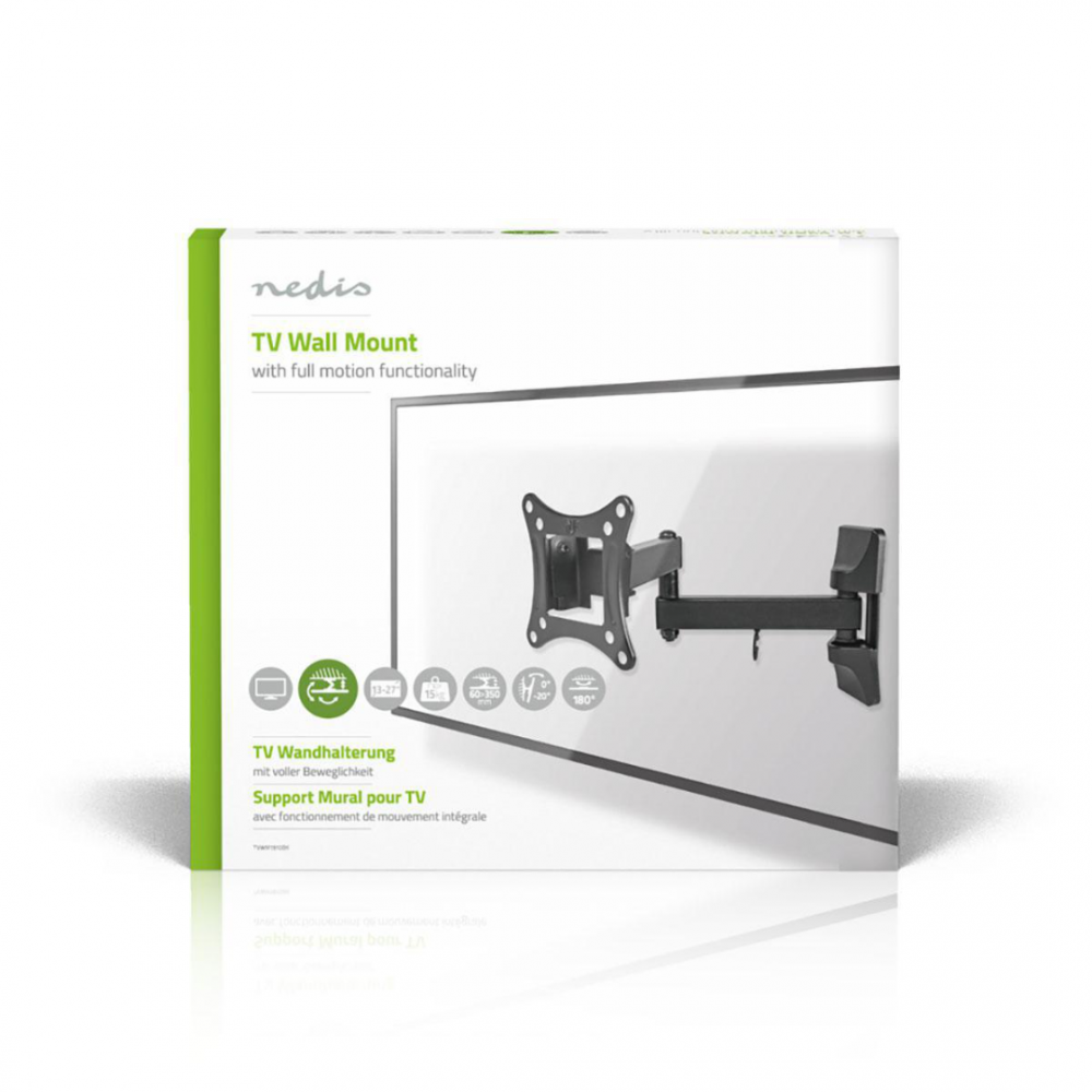 Nedis Draai- en Kantelbare TV-Muurbeugel 13 - 27 Maximaal schermgewicht 15 kg