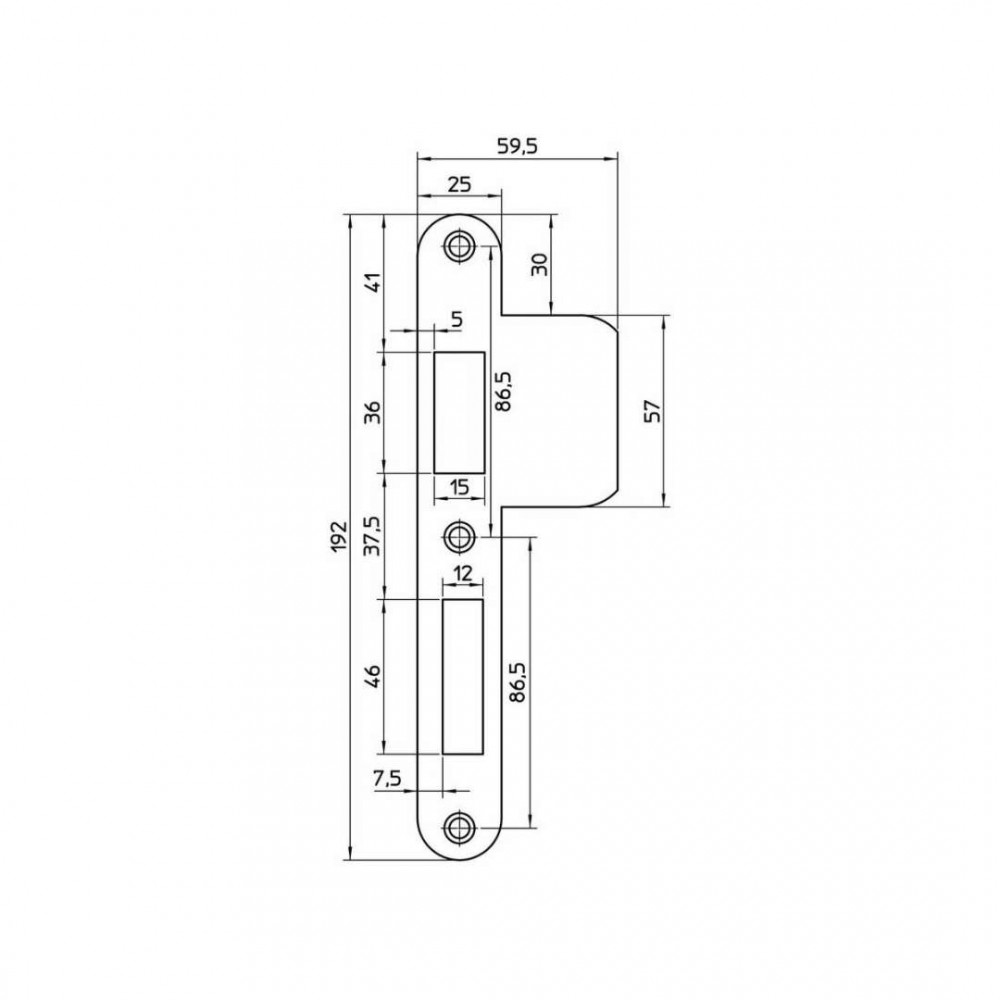 Nemef sluitplaat VP4139/17 RS RD st afgerond L1-L3 - DIN links