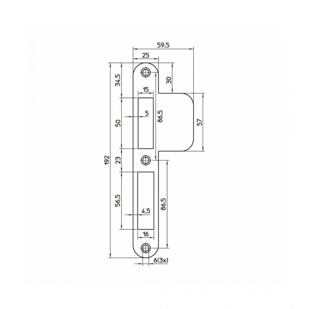Nemef sluitplaat VP4000/17 RS RD afgerond L1-L3 - DIN links