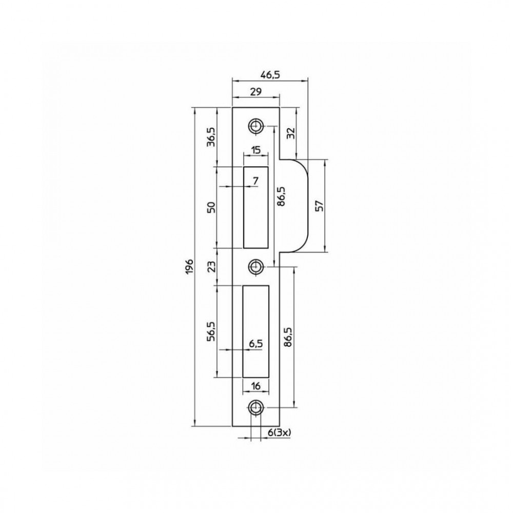  Nemef sluitplaat P4000/17 RS RH recht L1-L3 - DIN links