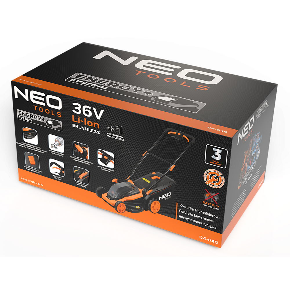 Neo tools accu grasmaaier 36V E+ 380mm 45 liter