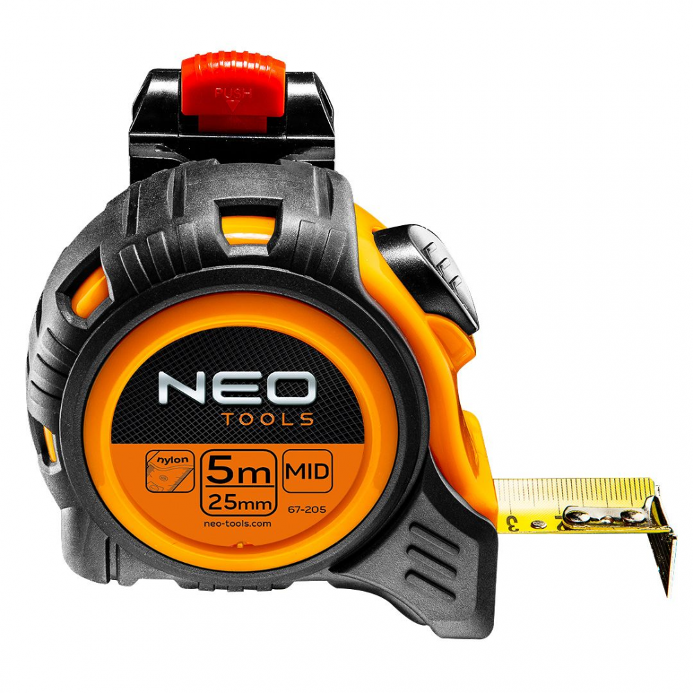 Neo tools Rolmaat 5 mtr, Magnetisch, Riem Clip