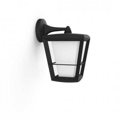 Philips Hue Outdoor Econic Downlight Wandlamp White and Color Ambiance Gëintegreerd LED Zwart 15W IP44