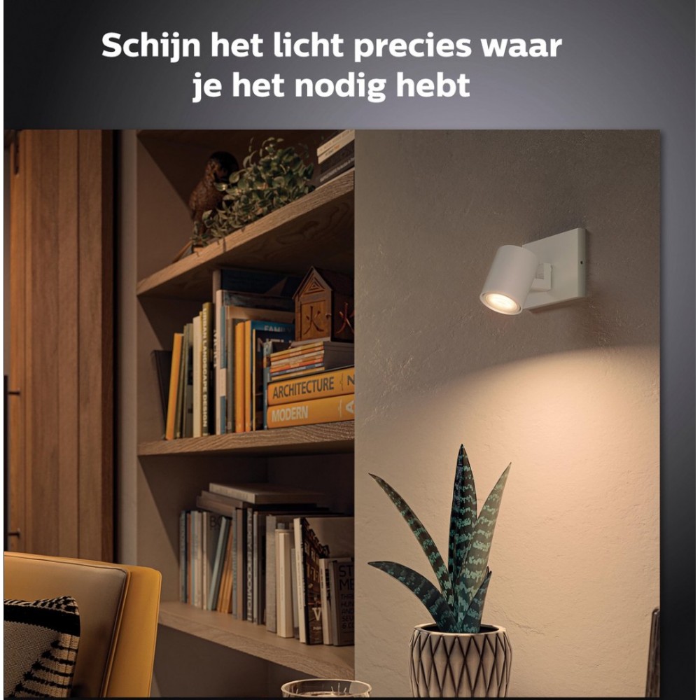 Philips Hue Runner Opbouwspot White Ambiance GU10 Wit 5,5W Bluetooth incl. Dimmer