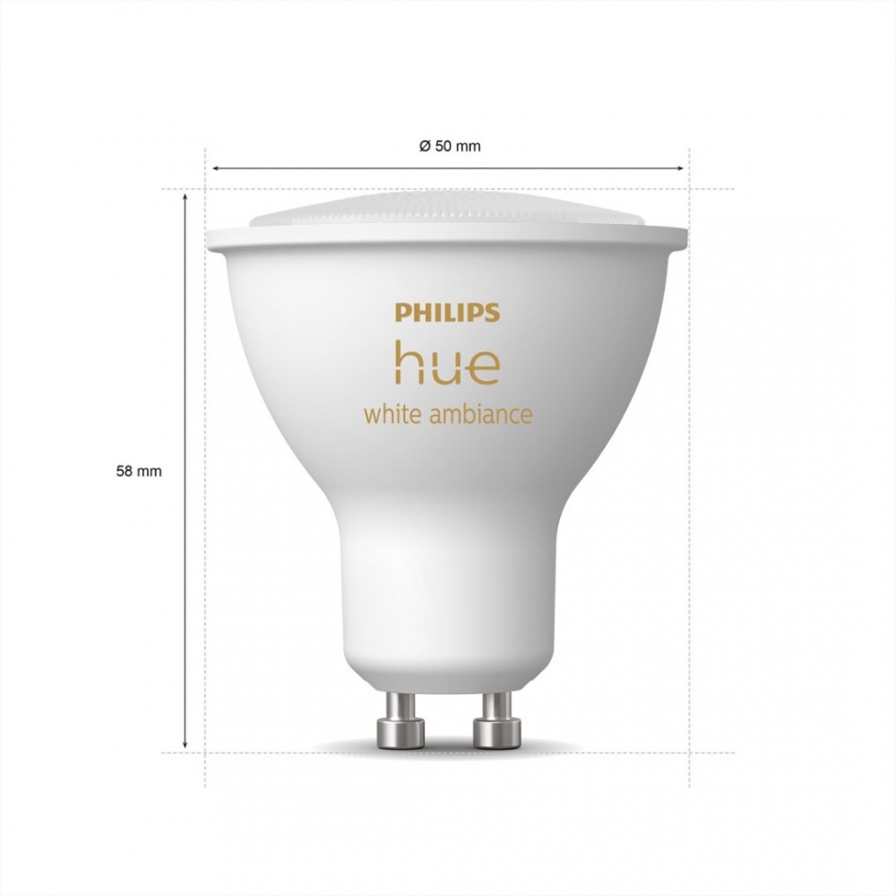 Philips Hue Slimme Lichtbron GU10 Spot White Ambiance 5W Bluetooth duopack