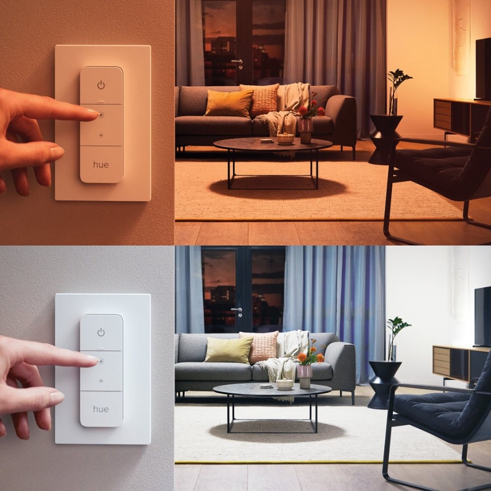 Philips Hue Starterspakket E27 Lichtbron met Bridge en Dimmer Switch White Ambiance 3 x 8,5W Bluetooth