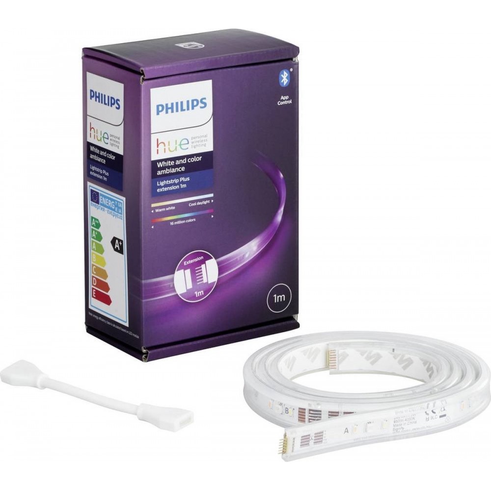 Philips Hue Lightstrip Plus uitbreiding 1 meter White and Color Ambiance Wit 11,5W Bluetooth V4