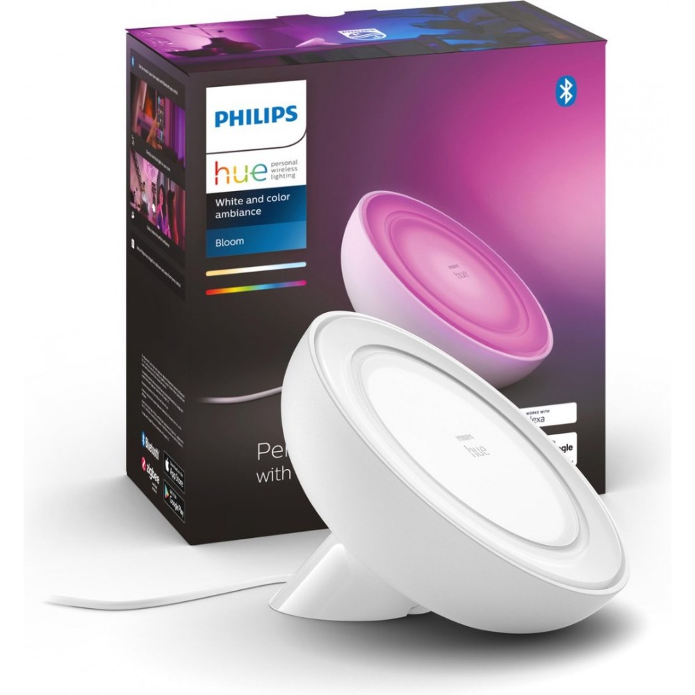 Philips Hue Bloom Tafellamp White and Color Ambiance Geïntegreerd LED Wit 7,1W Bluetooth