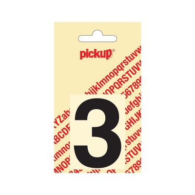 Pickup plakletter 60mm zwart helvetica cijfer - 3